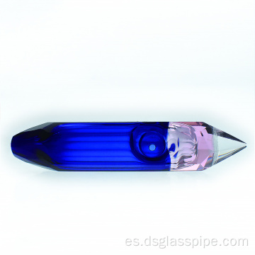 Nuevo diseño Color de costura Tubo de mano de cristal para fumar pipa de agua de vidrio